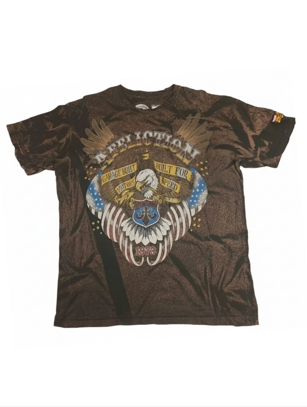 Affliction American Customs Mens Graphic T Shirt Motors Speed- 1973 Size 2XL